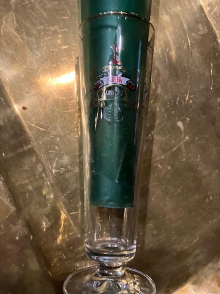 GLAS LINDEMANS KRIEK FRAMBOISE PECHERESSE 25 CL H : 21 CM, Verzamelen, Glas en Drinkglazen, Ophalen of Verzenden, Nieuw, Bierglas