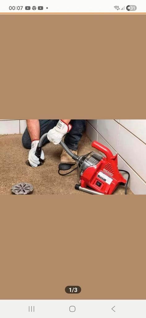 Déboucheur professionnel débouchage canalisations, Bricolage & Construction, Enlèvement ou Envoi, Comme neuf