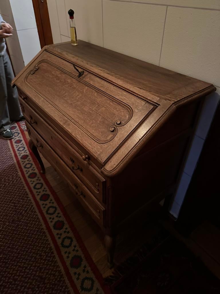 Antieke secretaire + vitrinekast met sleutel, Ophalen