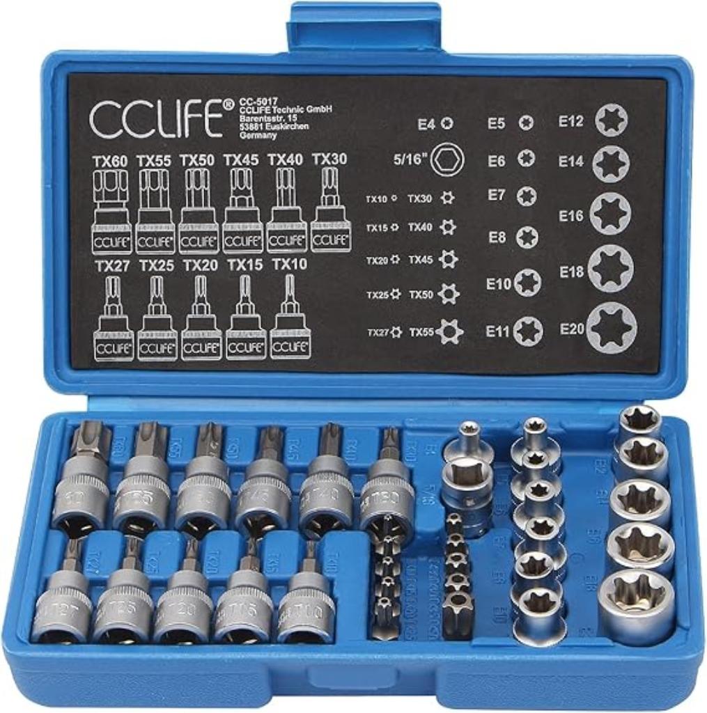CCLIFE 34 delige set met torx doppen SNELLE GRATIS LEVERING, Auto diversen, Autogereedschap, Verzenden, Nieuw