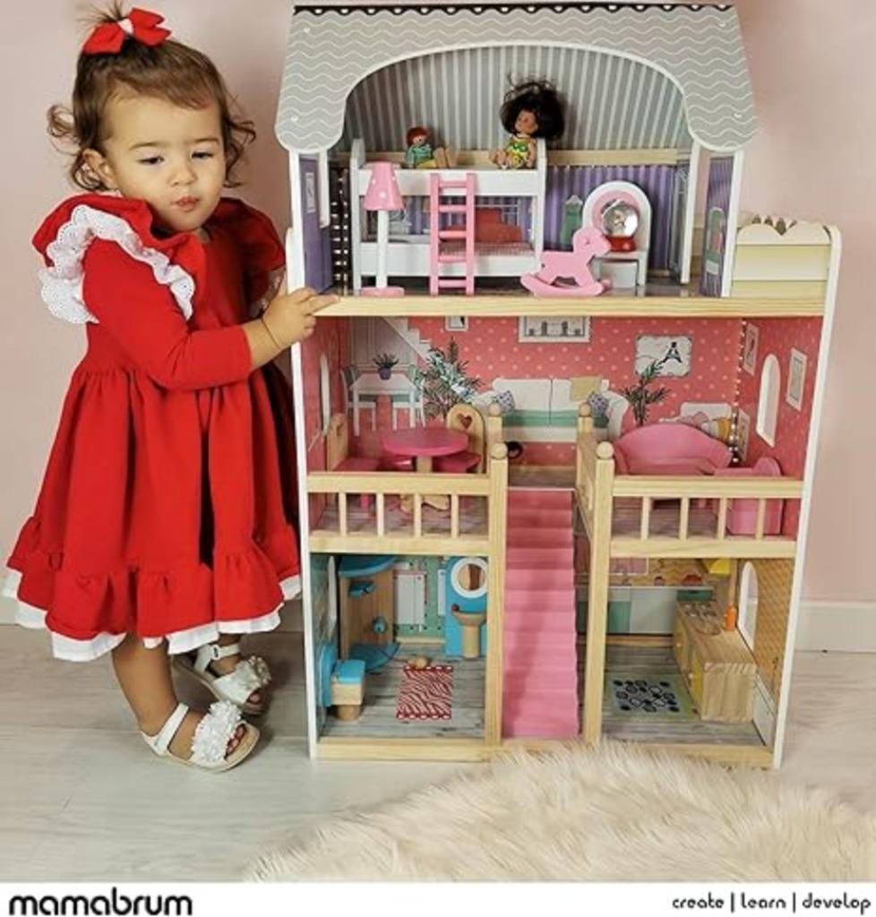 Mamabrum Groot poppenhuis SNELLE GRATIS LEVERING, Verzenden, Nieuw, Poppenhuis