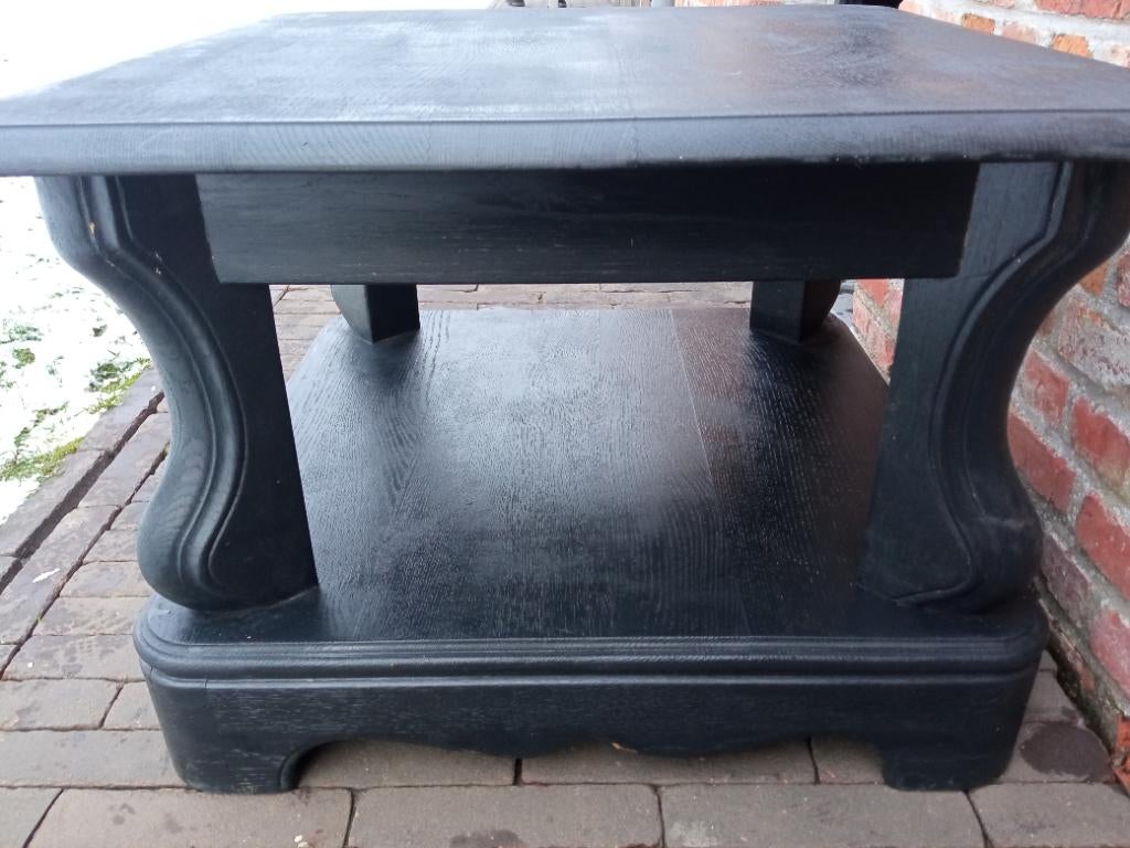 Eiken tafeltje, zwart, Ophalen