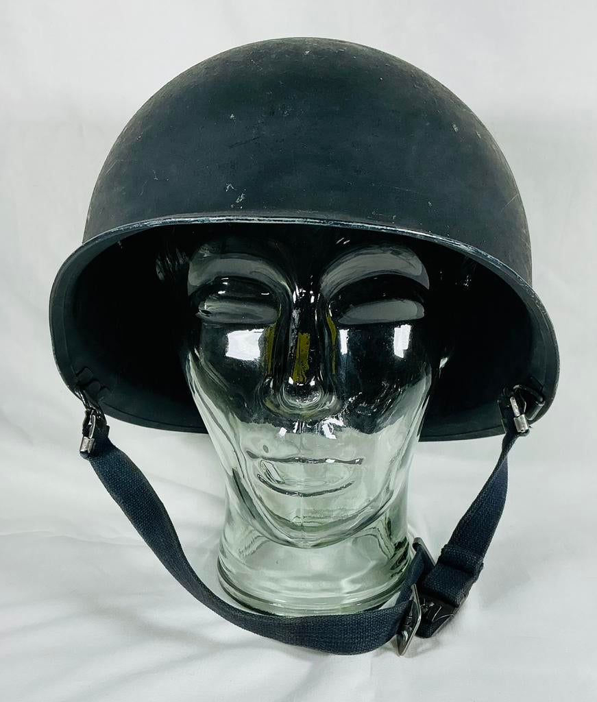 Vintage militaire metalen pothelm rijkswacht 1963, Rijkswacht, Rijkswacht, Ophalen of Verzenden, Info@rijkswacht.com