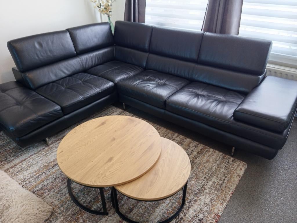 Lederen hoekzetel, 100 à 125 cm, Hoekzetel, Comme neuf, Enlèvement