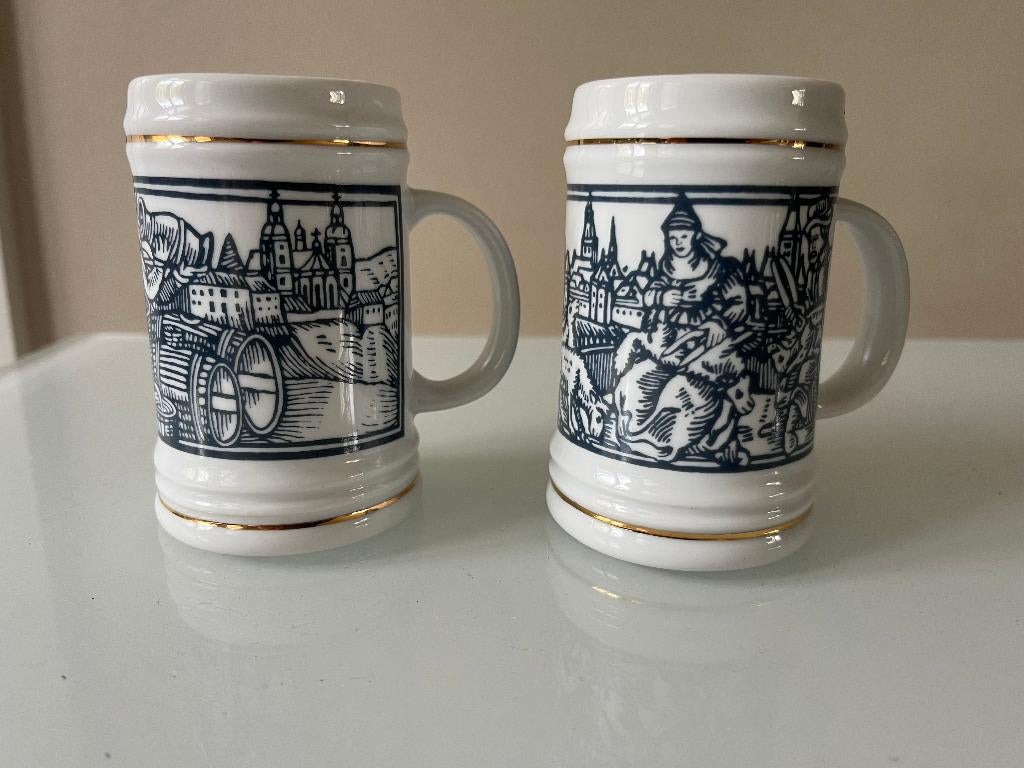 Petites chopes à bière en porcelaine de Hongrie, Enlèvement ou Envoi