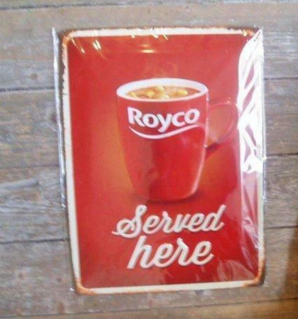 Royco claimt in gestempeld plaatwerk! nieuw, verpakt, Verzamelen, Merken en Reclamevoorwerpen, Ophalen of Verzenden, Nieuw, Verpakking