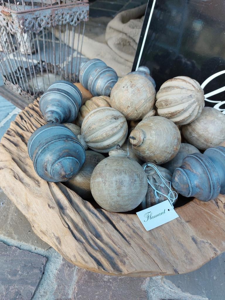 Houten kerstballen diverse soorten, Ophalen, Zo goed als nieuw