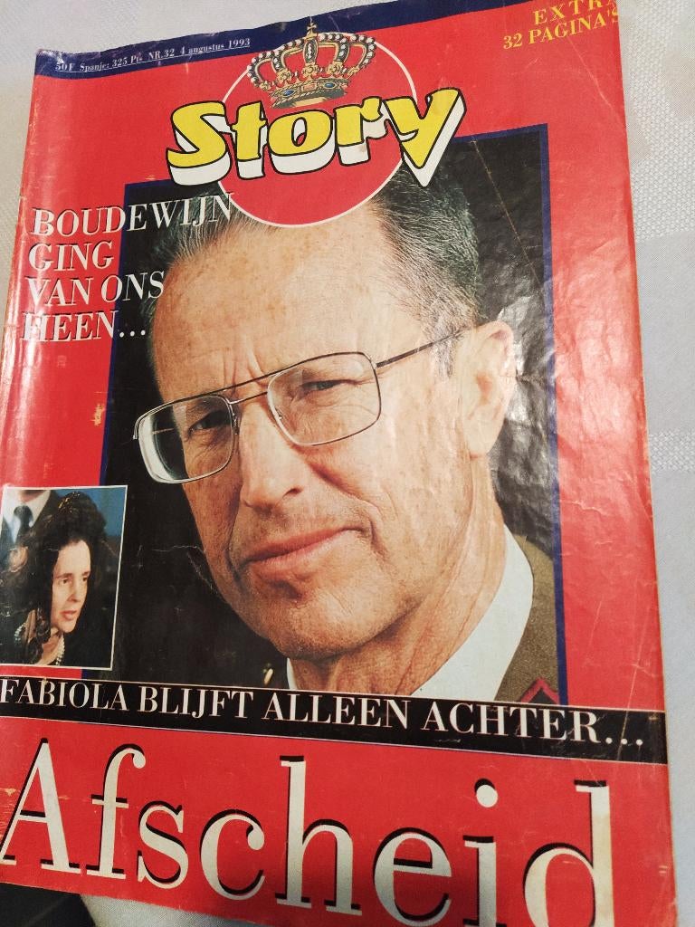 gedachteniskaartje Koning Boudewijn 1930-1993+Paola+Royalty, Verzamelen, Ophalen of Verzenden, Zo goed als nieuw, Tijdschrift of Boek