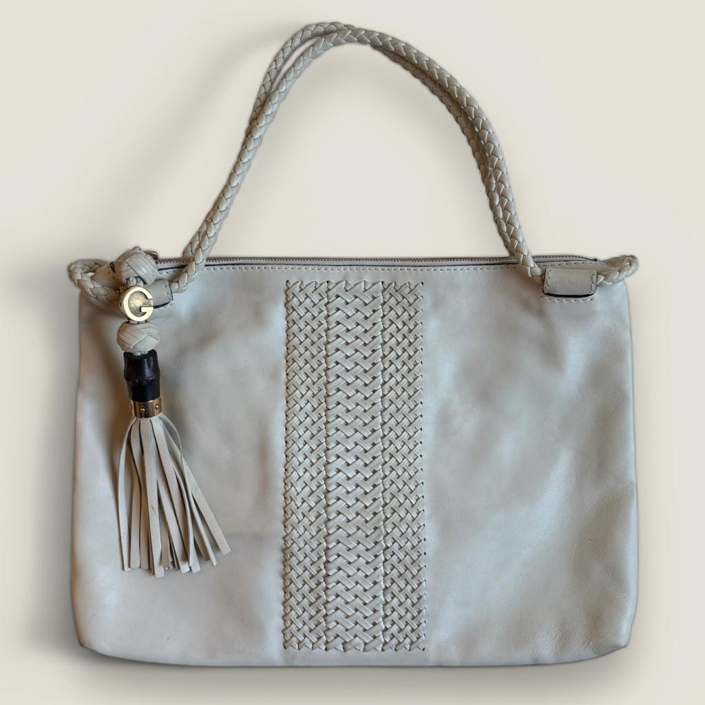 Sac fait main en cuir beige Gucci, Enlèvement ou Envoi, Blanc