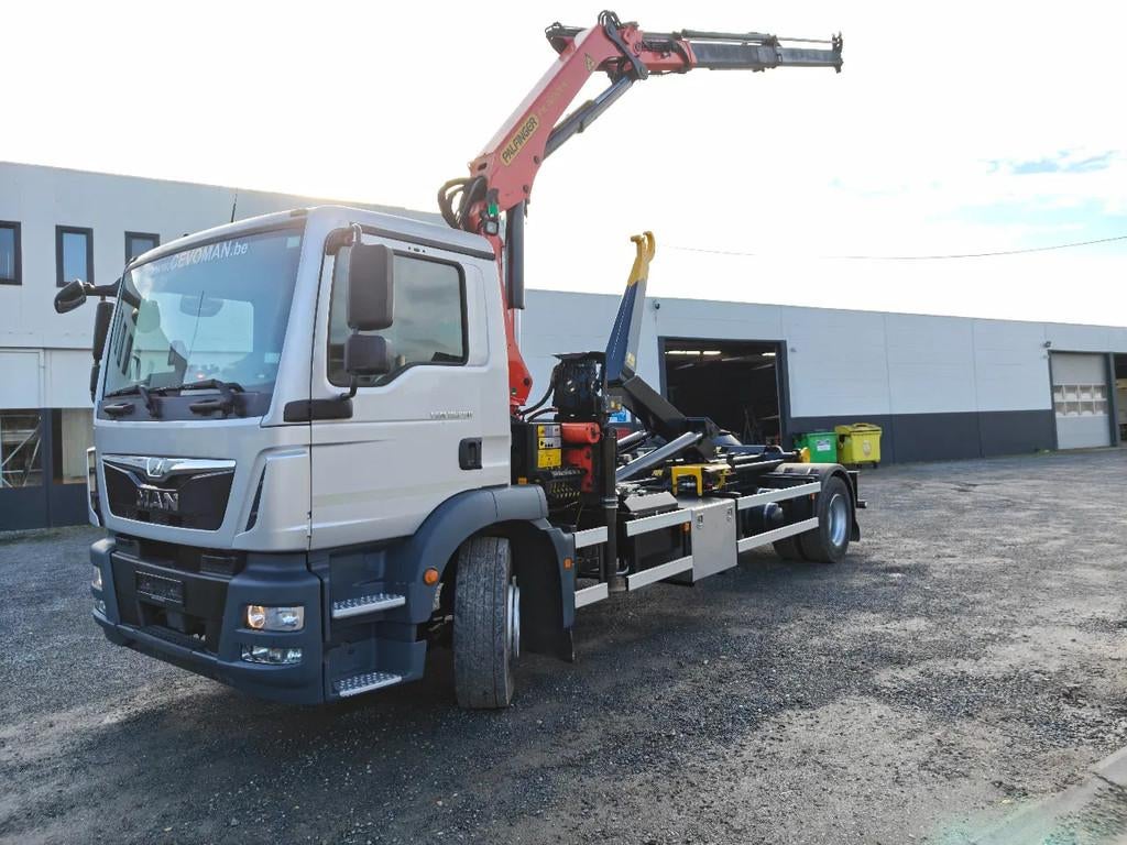 MAN TGM 18.290 Container JIMECA + Crane Palfinger PK16001, Auto's, Automaat, Achterwielaandrijving, Euro 6, MAN