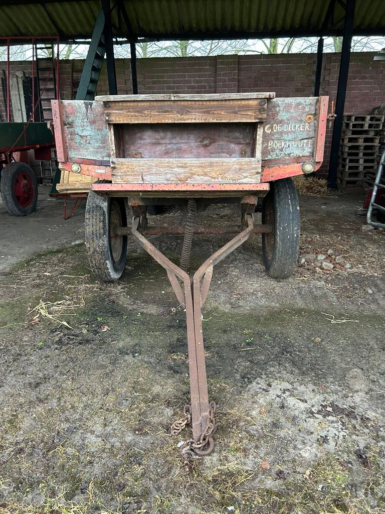 Oude platte wagen/beerkar/ mestkar, Enlèvement