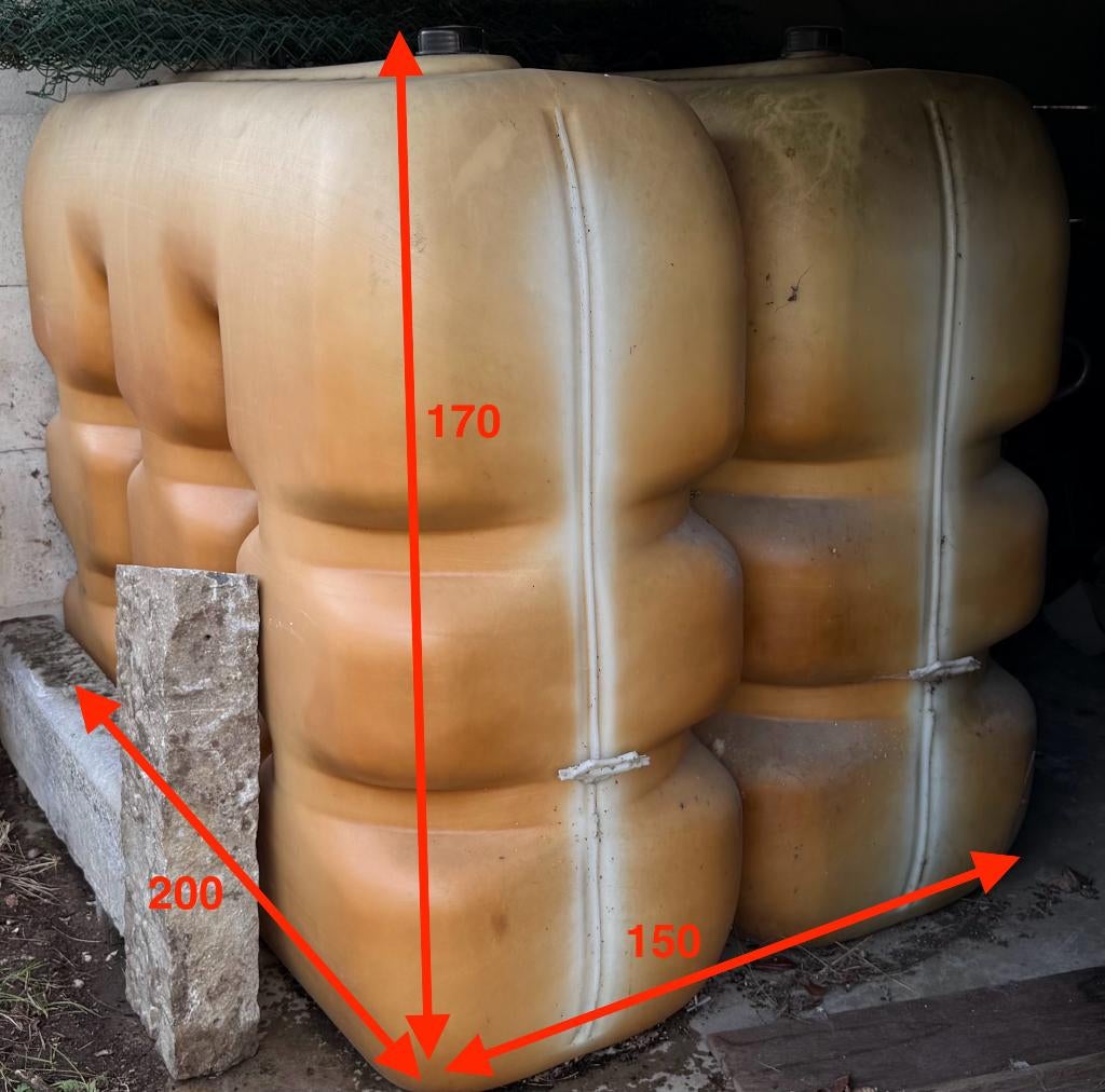 Gratis: stookolie ton 2 x 2000 liter, Ophalen, Gebruikt