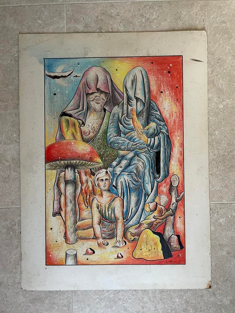 Œuvre originale faite à la main datant de 1986, Enlèvement ou Envoi