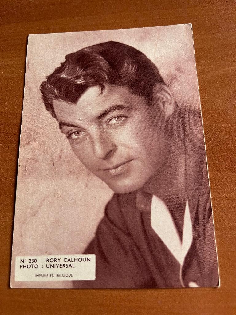 Prent foto filmster Rory Calhoun-Cinema Ons Huis -Kortijk, Verzenden, Gebruikt, Film, Foto of Kaart