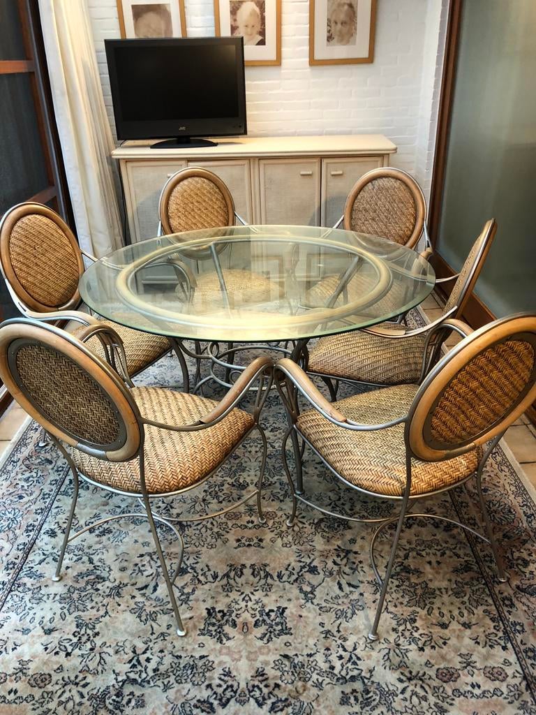 Tafel en 6 stoelen, Enlèvement, Comme neuf