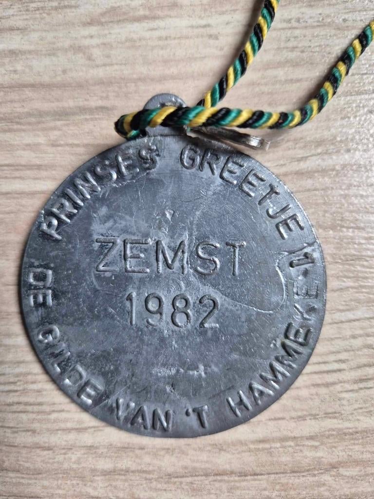 Carnaval medaille Zemst Prinses Greetje 1982, Ophalen of Verzenden