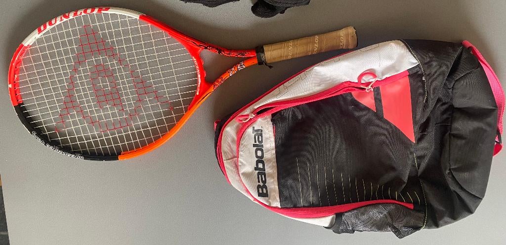 Tennisracket  Dunlop voor kind en tennistas Babolat, Sports & Fitness, Tennis, Enlèvement ou Envoi, Comme neuf, Raquette, Dunlop