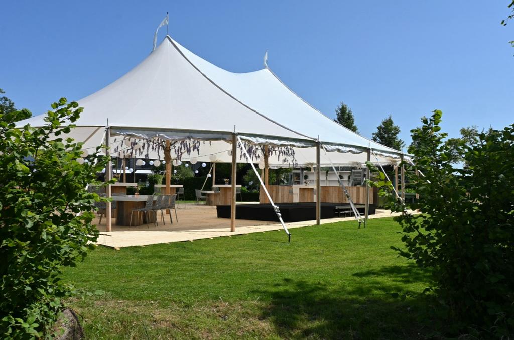 Sailcloth tent 14x20 te koop, stretchtent, feesttent, Tuin en Terras, Partytenten, Ophalen, Zo goed als nieuw