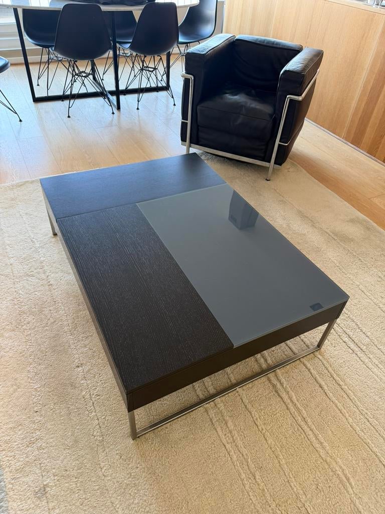 Table basse relevable avec rangement – design moderne noir, Maison & Meubles, Tables | Tables de salon, Utilisé, Verre, Enlèvement