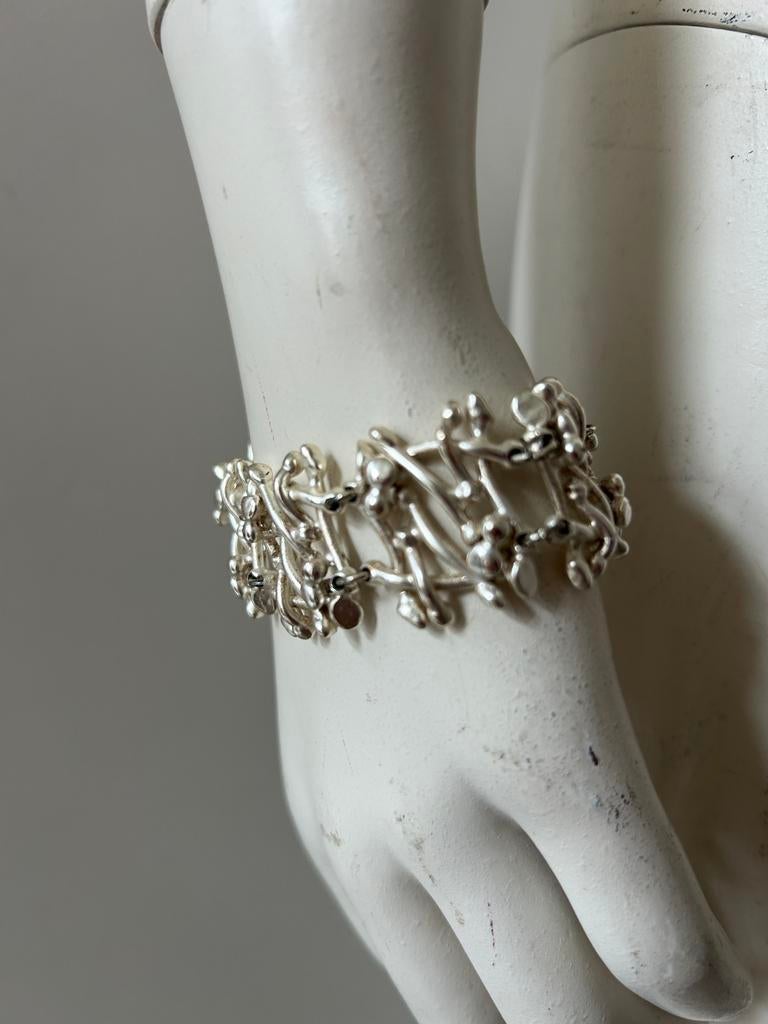 Dolce Vita vintage zilveren metalen armband 20cm, Ophalen of Verzenden, Zo goed als nieuw, Zilver, Zilver