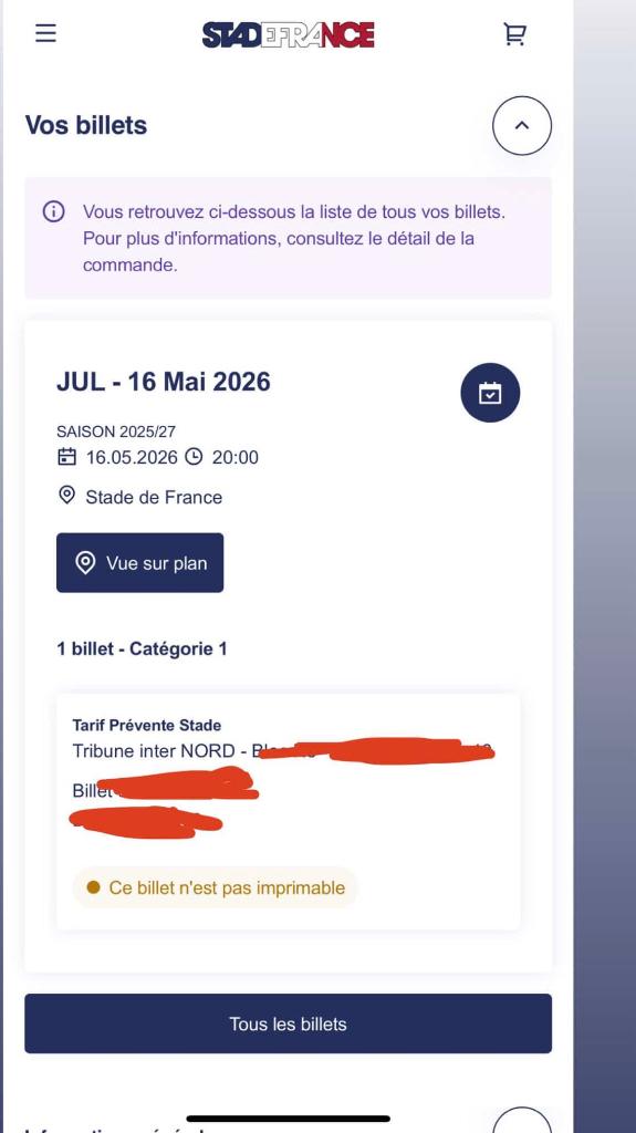 Billet Concert Jul 16 Mai 2026, Enlèvement ou Envoi