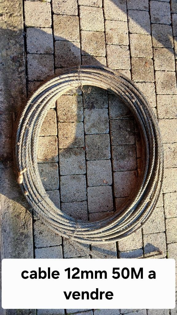 Cable acier. 12 mm L.70 M, Enlèvement, Comme neuf, Manuelle
