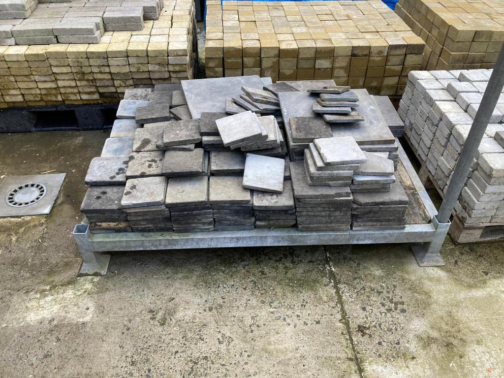 Blauwsteen tegel, Tuiles de terrasse, Utilisé, 5 à 10 m², Enlèvement