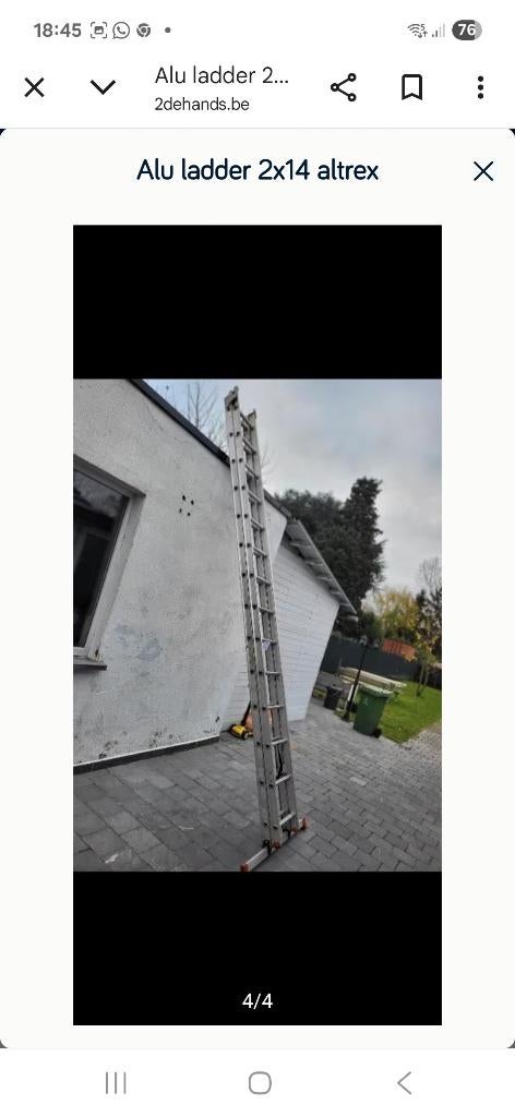 Alu ladder 2x14 altrex, Ophalen of Verzenden