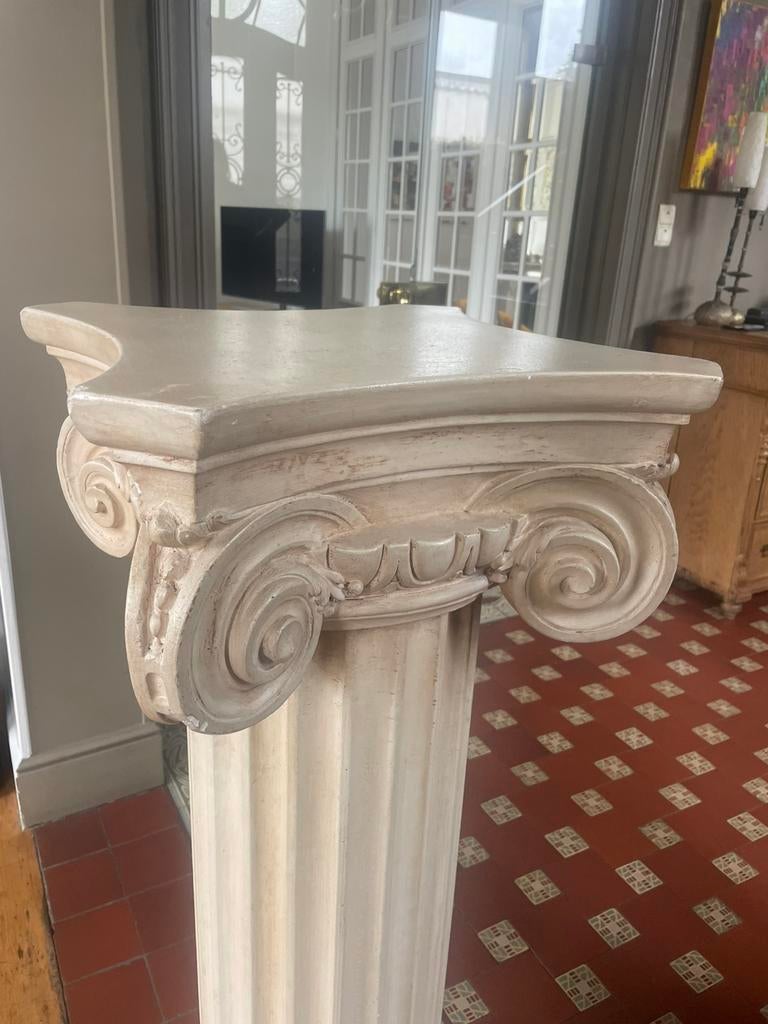 Colonne grecque décorative - style corinthien - blanc cassé, Maison & Meubles, Enlèvement, Utilisé