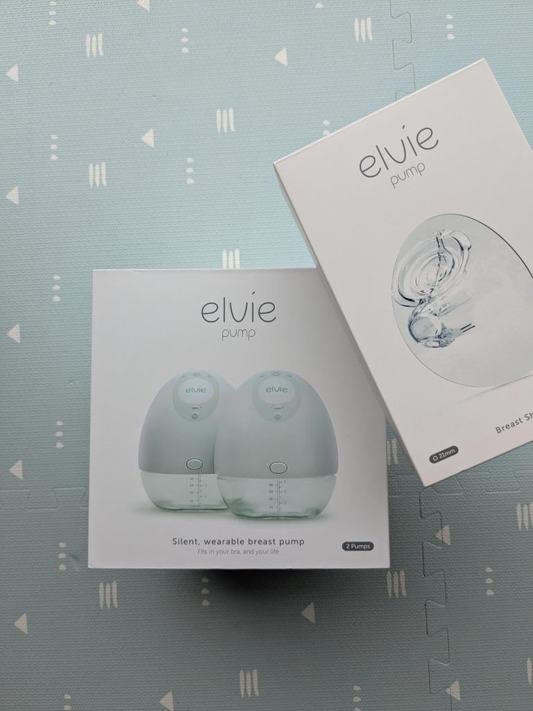 Elvie pump dubbel borstkolf + kleinere maat borstschilden, Kinderen en Baby's, Babyvoeding en Toebehoren, Ophalen of Verzenden