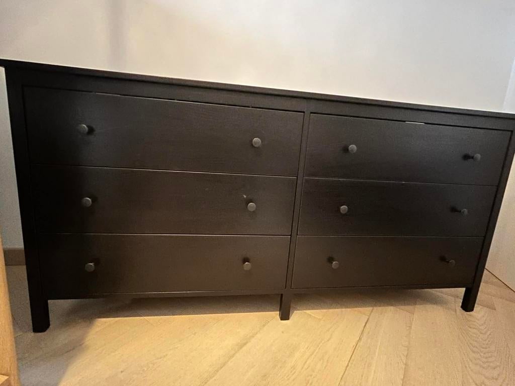 Commode ikea noire 6 tiroirs, Maison & Meubles, Enlèvement, Utilisé