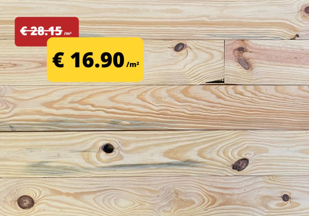 Parquet en pin pour 16,90 €/m² - STOCK SALE, Neuf, Parquet, Enlèvement, 150 cm ou plus