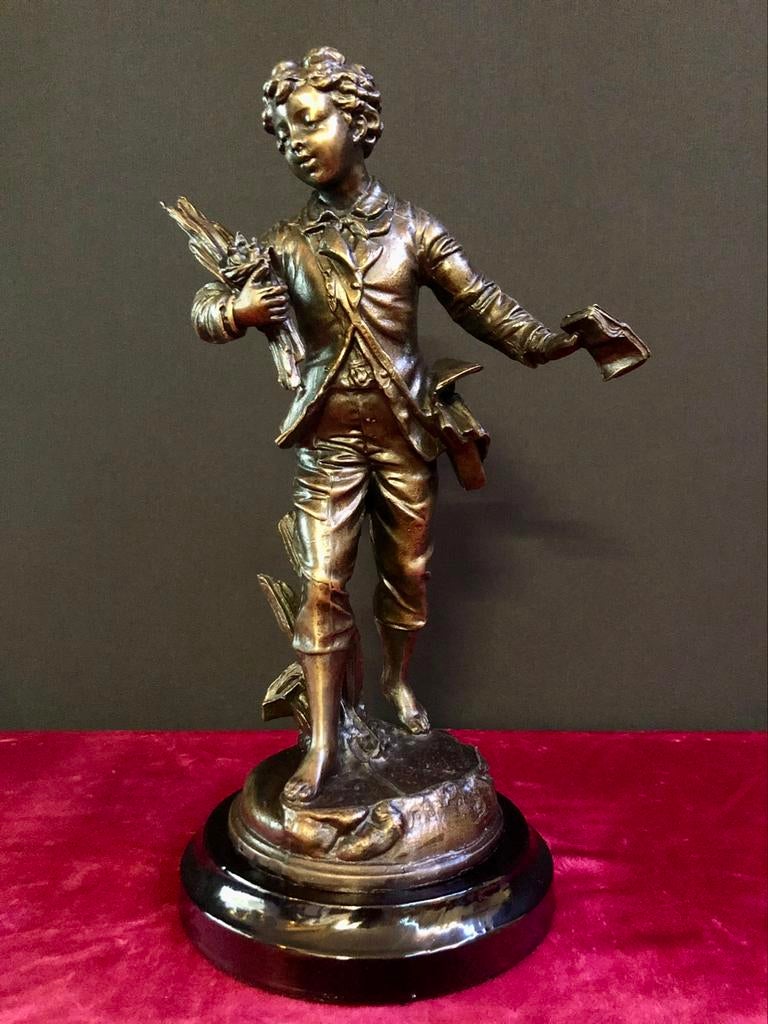 Prachtig beeld getekend ( L&F Moreau ), Antiek en Kunst, Ophalen, Brons