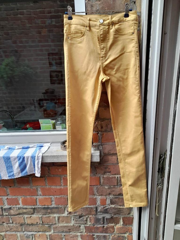 Dames Ocre Jaune Jeans Skinny taille haute déchet 28, Enlèvement ou Envoi, Autres couleurs, Merkloos, Comme neuf