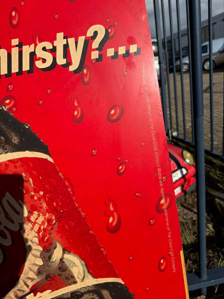 Groot oud Coca Cola reclamebord XL, Ophalen, Gebruikt, Reclamebord