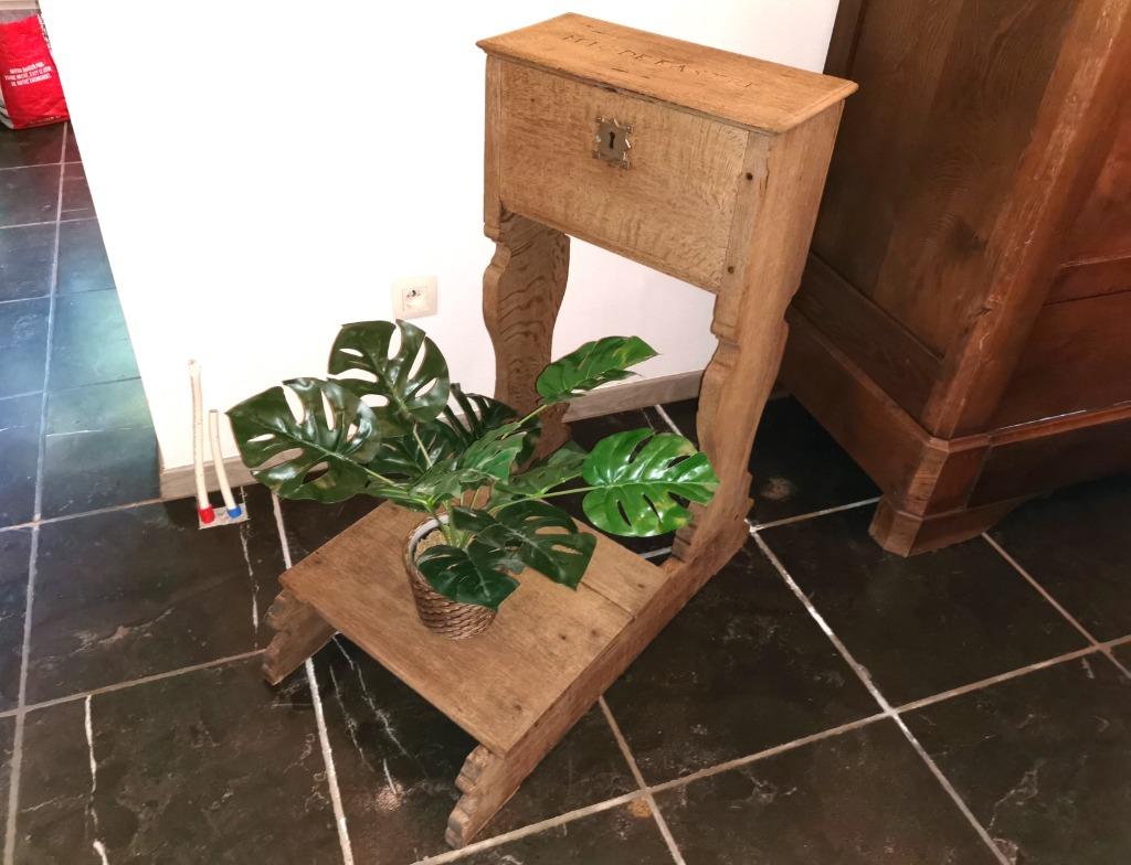 Antieke BLANK eiken biechtbank met vak L 77 B 44 H 84, Antiek en Kunst, Curiosa en Brocante, Ophalen