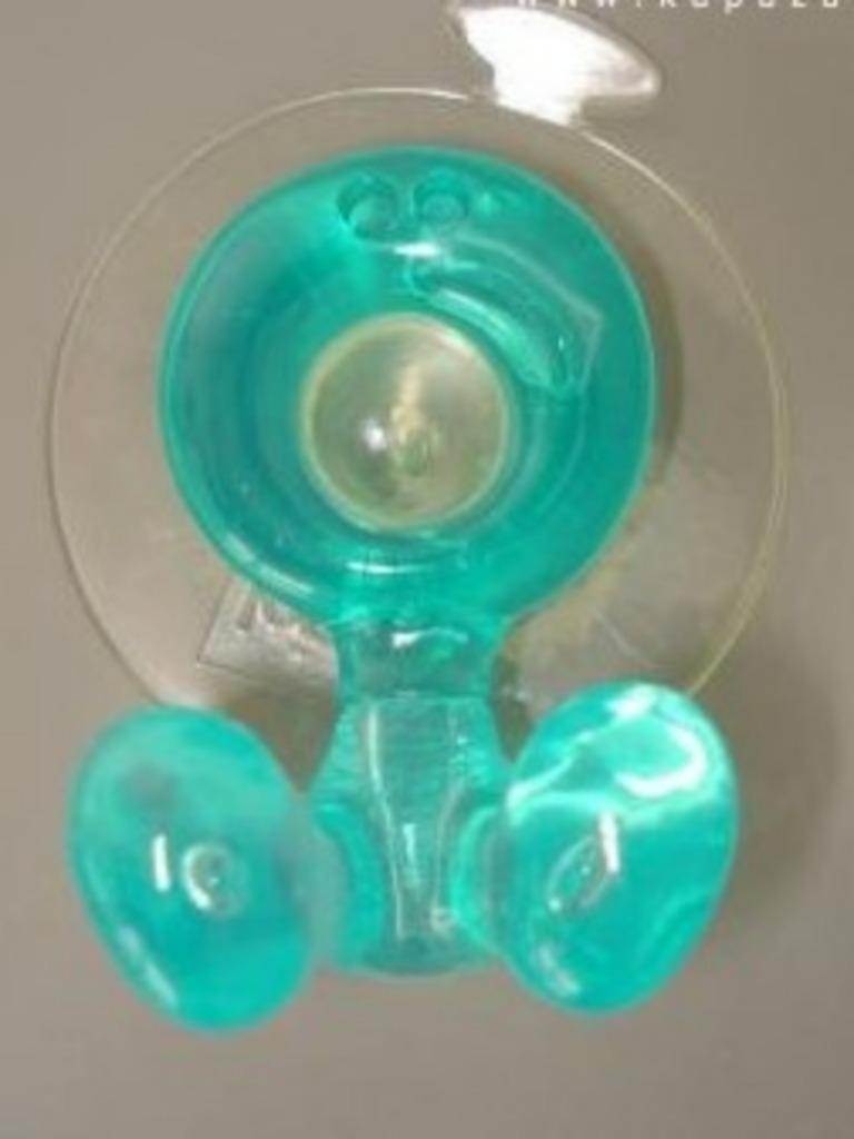 Turquoise kapstokje met zuignap Koziol, Huis en Inrichting, Kunststof, Gebruikt, Wandhaken, Ophalen of Verzenden