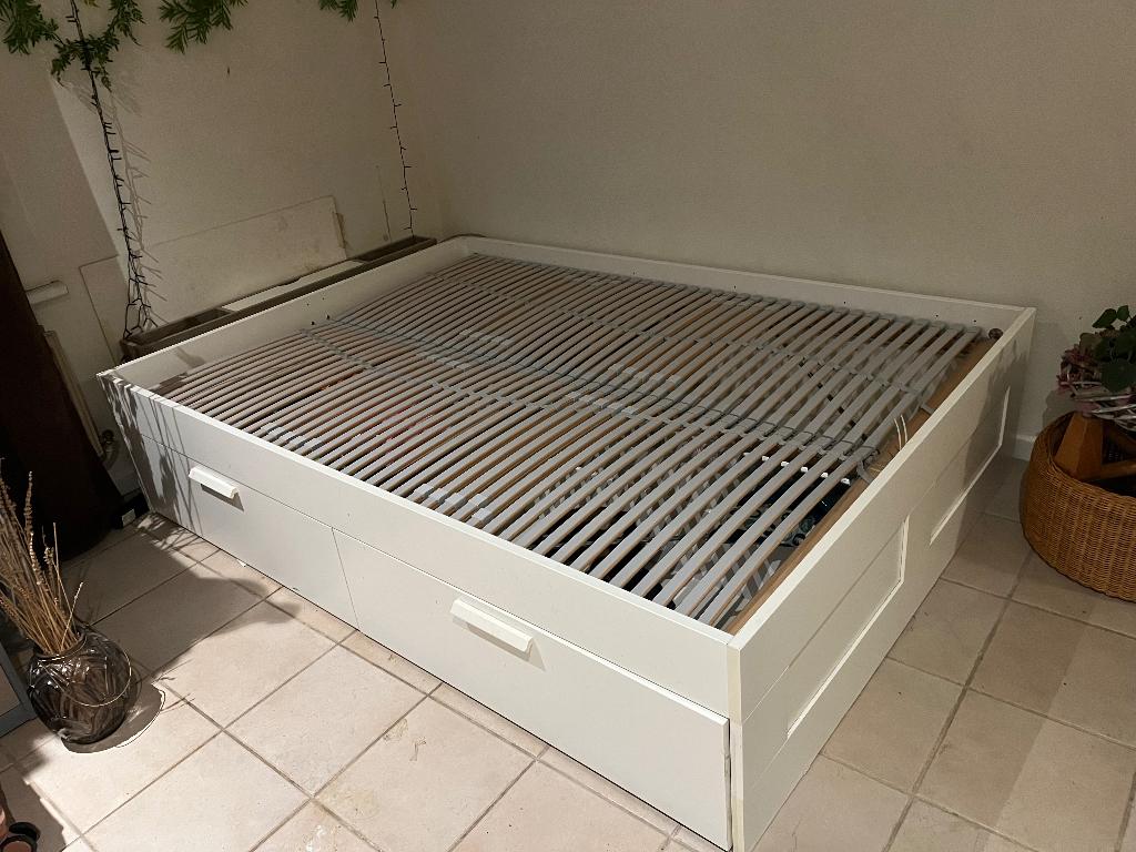 Bed ikea hemnes 140 x 200, Huis en Inrichting, Slaapkamer | Bedden, Ophalen, Gebruikt, Wit, Tweepersoons