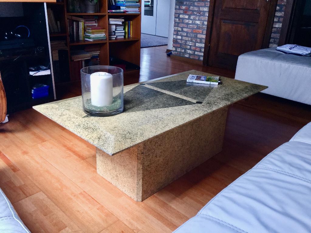 Design salontafel met geometrisch patroon, Huis en Inrichting, Tafels | Salontafels, Gebruikt, Minder dan 50 cm, 50 tot 100 cm