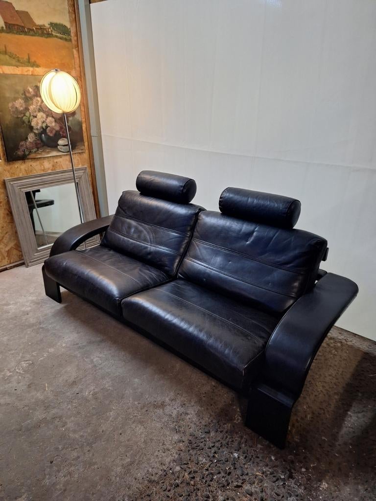 Zwart lederen sofa - Nelo Kroken voor Fribyttyr, Ophalen