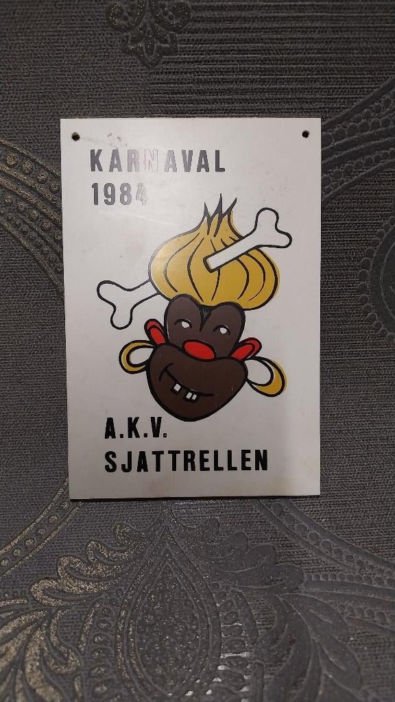 Plastieken medaille AKV Sjatrellen 1984 Karnaval Aalst, Ophalen of Verzenden, Overige materialen