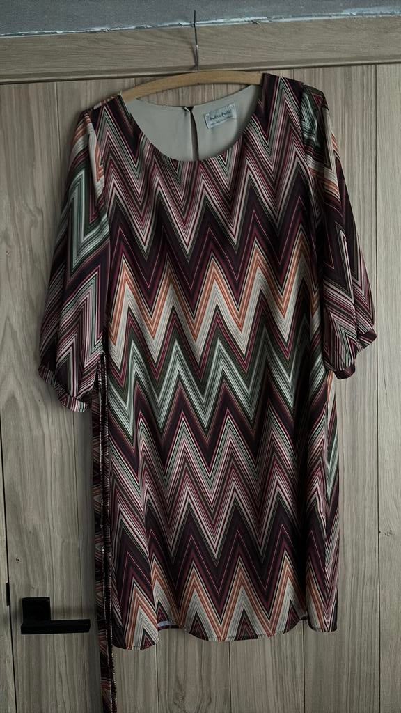 Amelie Amelie streep jurk large met centuur, Ophalen of Verzenden, Zo goed als nieuw