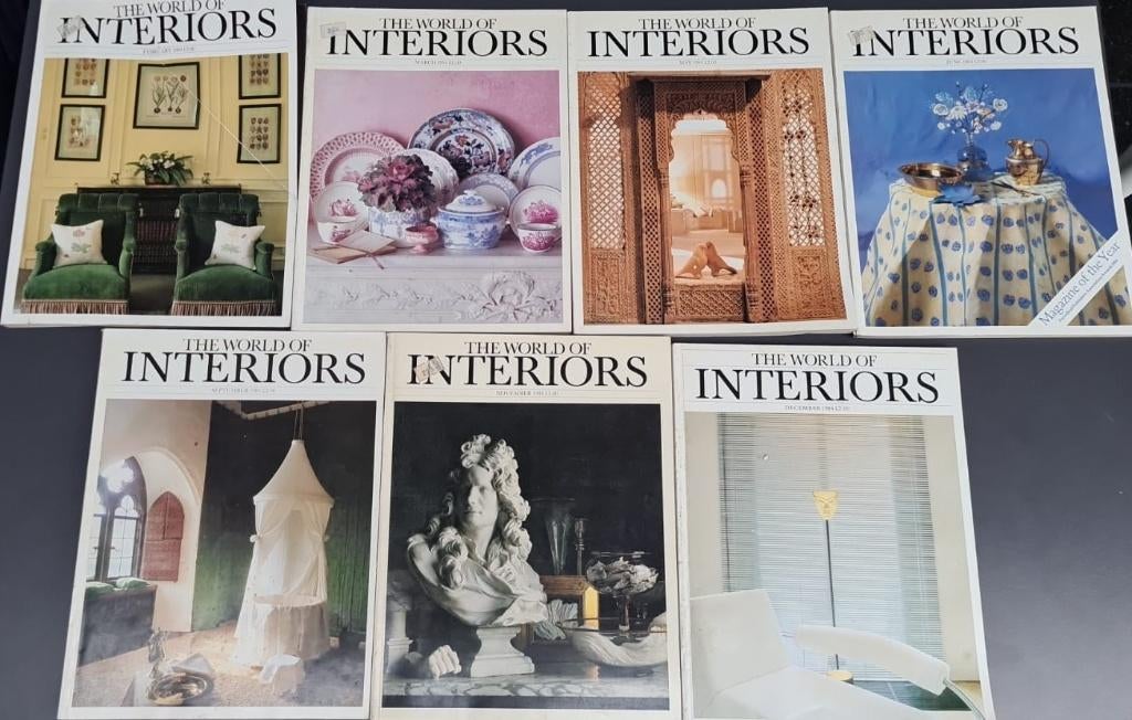 Vintage maandblad The world of interiors, 1984, 7 stuks, Ophalen of Verzenden, Gelezen, Architectuur algemeen