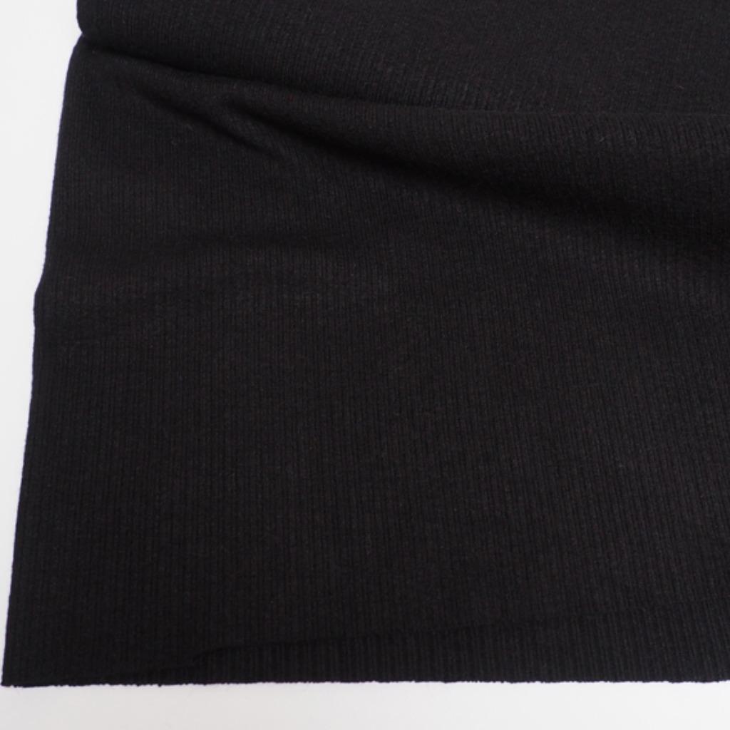 4143) 0,7 mètre jersey côtelé extensible noir, Neuf, Enlèvement ou Envoi, 120 cm ou plus, Polyester