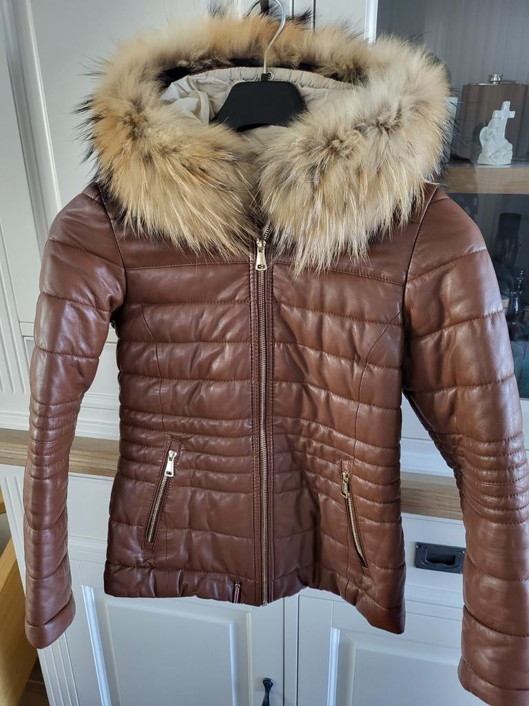 Lederen jas maat M, Kleding | Dames, Ophalen of Verzenden, Zo goed als nieuw, Maat 38/40 (M)