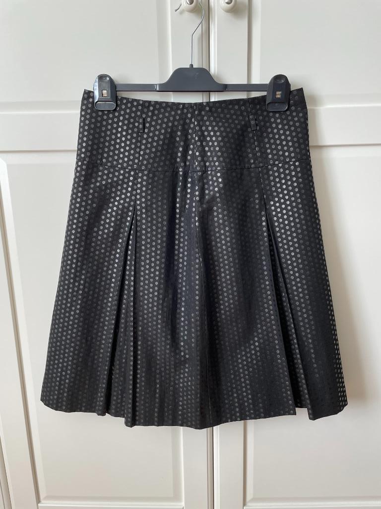 Xandres : Rok met plooien & effect Polka Dots (42), Zwart, Maat 42/44 (L), Ophalen of Verzenden, Zo goed als nieuw