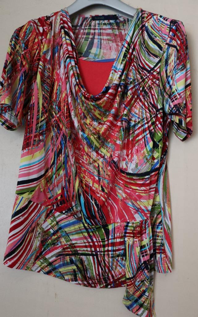 Bloes tuniek Mer & Sud met  losjes gedrapeerde waterval hals, Kleding | Dames, Maat 38/40 (M), Overige kleuren, Ophalen of Verzenden