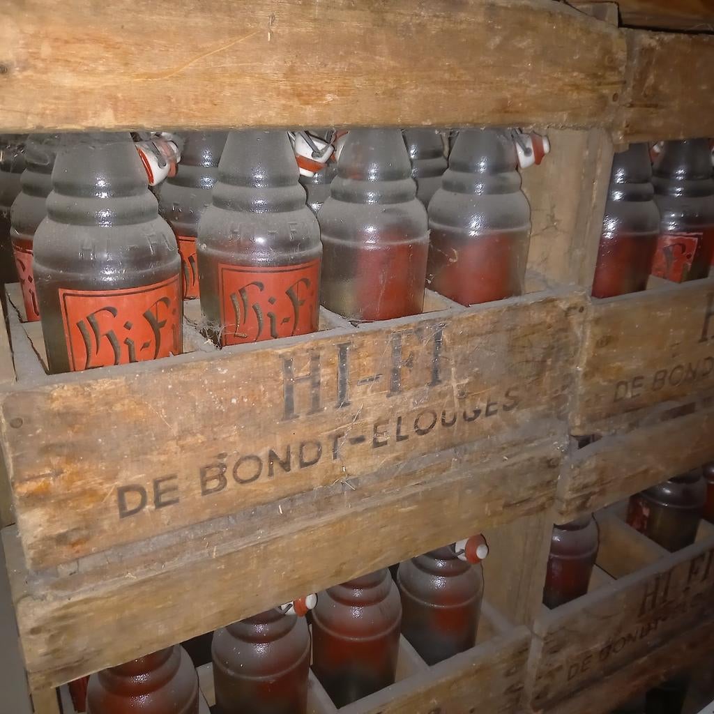 HI-FI de Luxe Elouges Houten bak voor 12 flessen, jaren 30, Ophalen of Verzenden