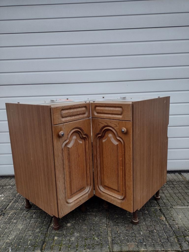 Keuken kast / hoek kast / carrouselkast - in eik, Huis en Inrichting, Keuken | Keukenelementen, Ophalen, Gebruikt, Bruin, 75 cm of meer