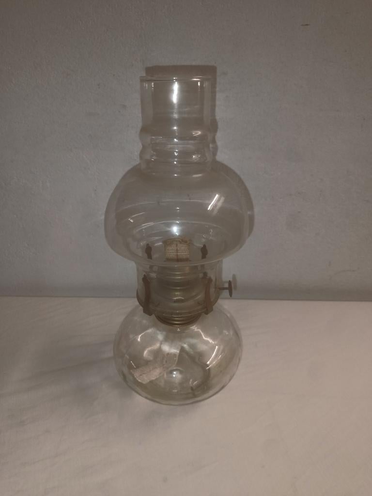 Belle lampe à huile en verre fonctionnelle, Antiquités & Art, Curiosités & Brocante, Enlèvement